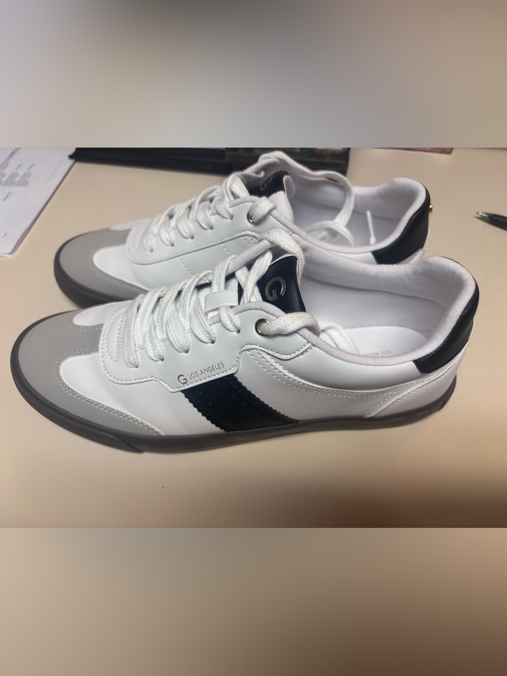 GBG Los Angeles women’s White Sneakers with Black Accent